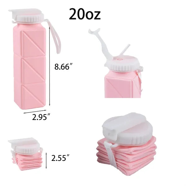 Square Silicone Folding Water Bottle