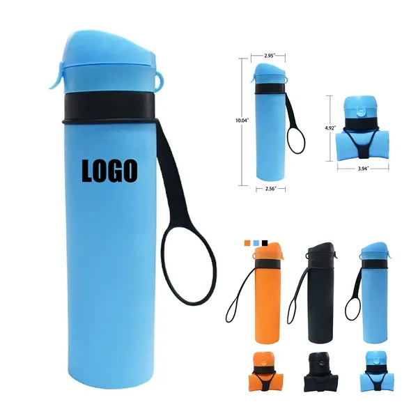Outdoor Cycling Water Bottle Silicone Folding Cup Logo .