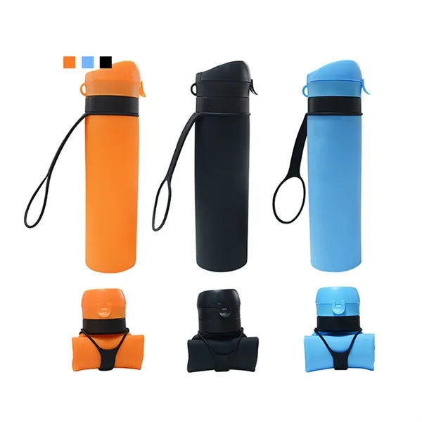 Outdoor Cycling Water Bottle Silicone Folding Cup Logo .