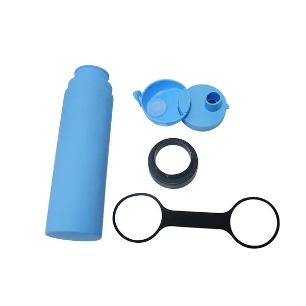 Outdoor Cycling Water Bottle Silicone Folding Cup Logo .