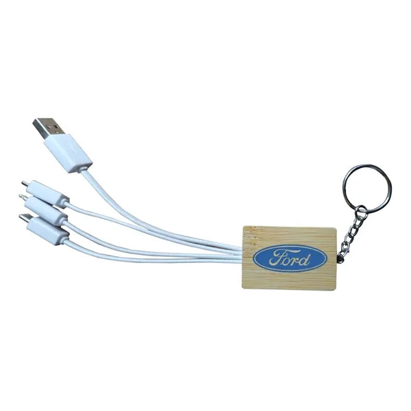 Eco-Friendly 4 In 1 Charging Cable Made From Bamboo