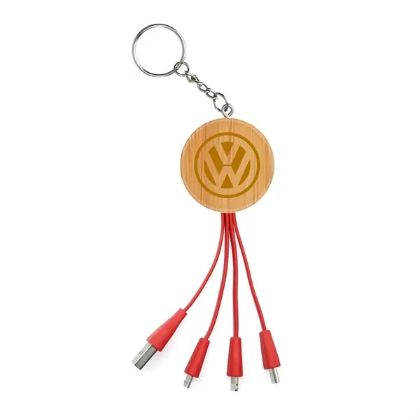 Eco-Friendly 4 In 1 Charging Cable Made From Bamboo