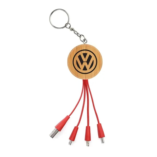 Eco-Friendly 4 In 1 Charging Cable Made From Bamboo