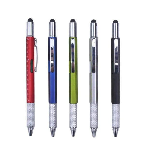 6 in 1 Multitool Pen with Ruler Level Gauge Screwdriver