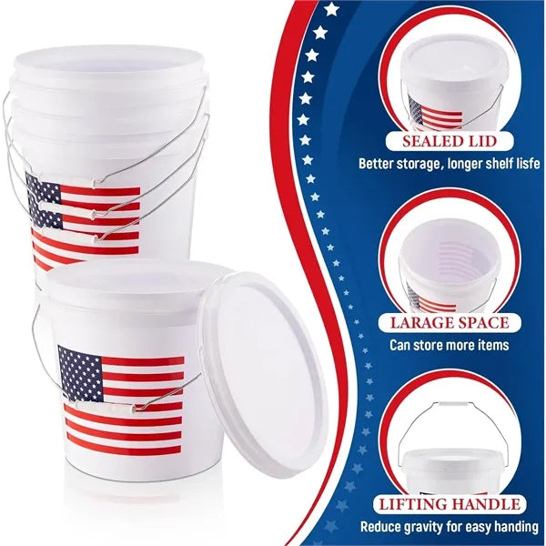 2 Gallon All Purpose Plastic Bucket with lid and handle