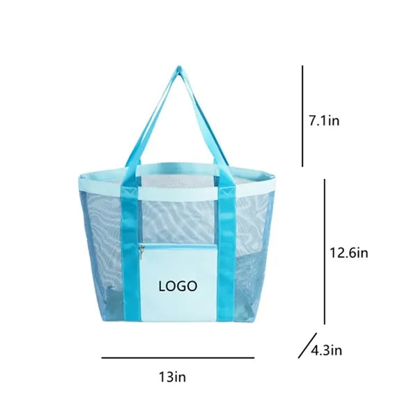 Pink Mesh Beach Storage Bag for Women