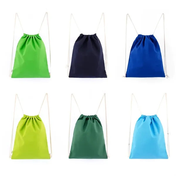Canvas Cotton Drawstring Backpack Bag Sport Gym Sackpack