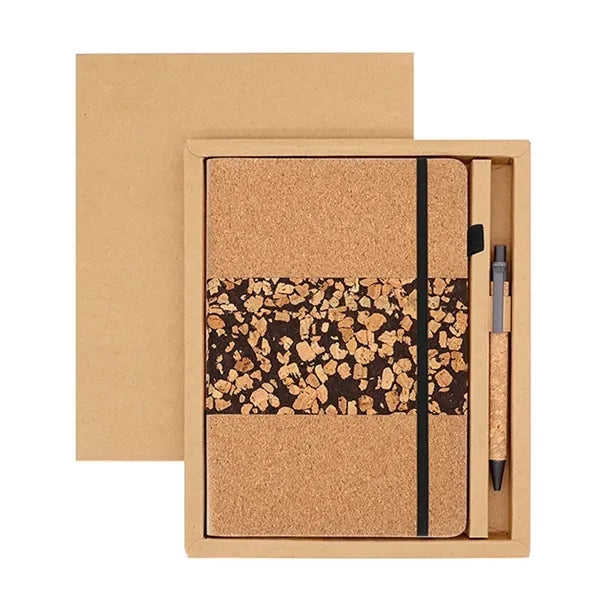 A5 Cork Coffee Grounds 180 Pages Notebook With Pen Holder