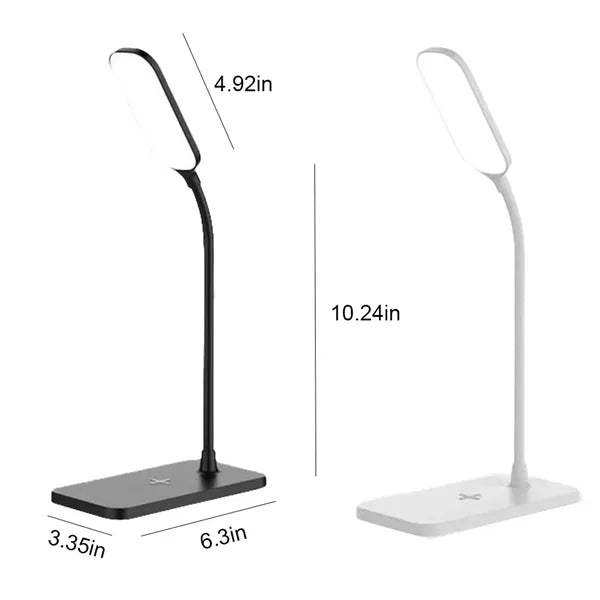 Rechargeable Adjustable Desk Lamp with Wireless Charging