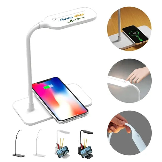 Rechargeable Adjustable Desk Lamp with Wireless Charging