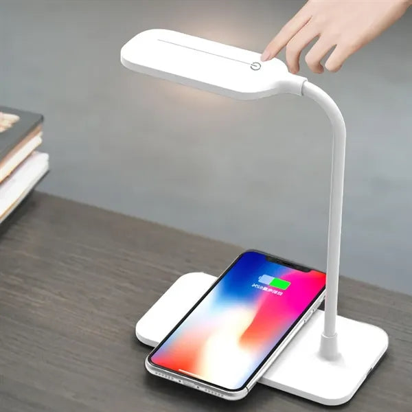 Rechargeable Adjustable Desk Lamp with Wireless Charging