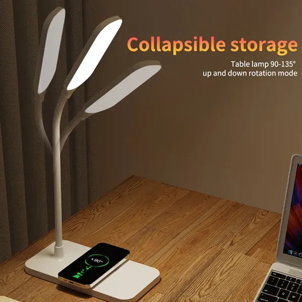 Rechargeable Adjustable Desk Lamp with Wireless Charging