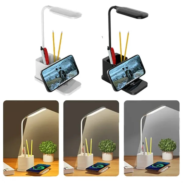 Rechargeable Adjustable Desk Lamp with Wireless Charging