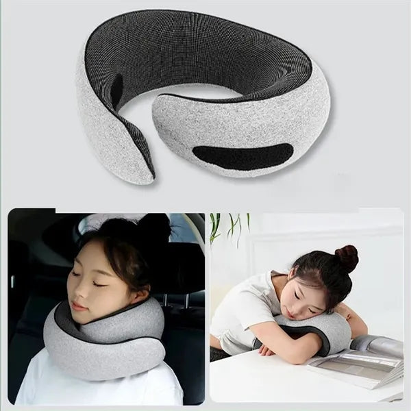 Portable U-Shaped Travel Neck Pillow with Storage Case