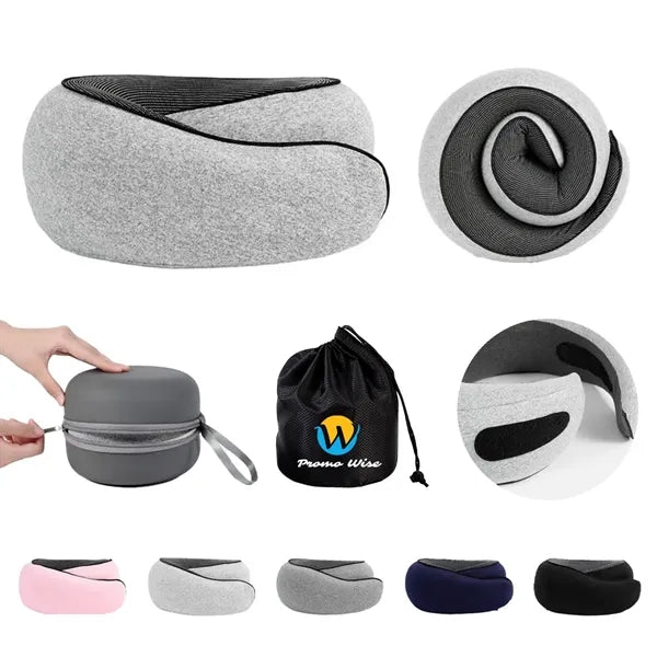 Portable U-Shaped Travel Neck Pillow with Storage Case