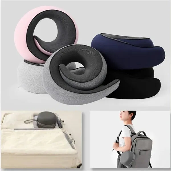 Portable U-Shaped Travel Neck Pillow with Storage Case