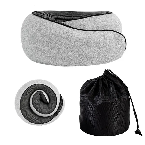 Portable U-Shaped Travel Neck Pillow with Storage Case