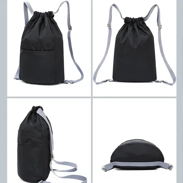 Large Drawstring Bag with Adjustable Shoulder Straps