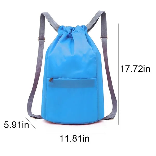 Large Drawstring Bag with Adjustable Shoulder Straps