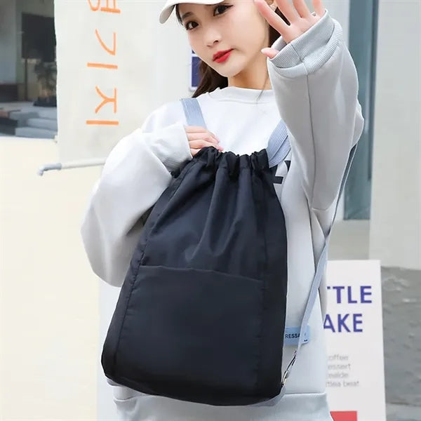 Large Drawstring Bag with Adjustable Shoulder Straps