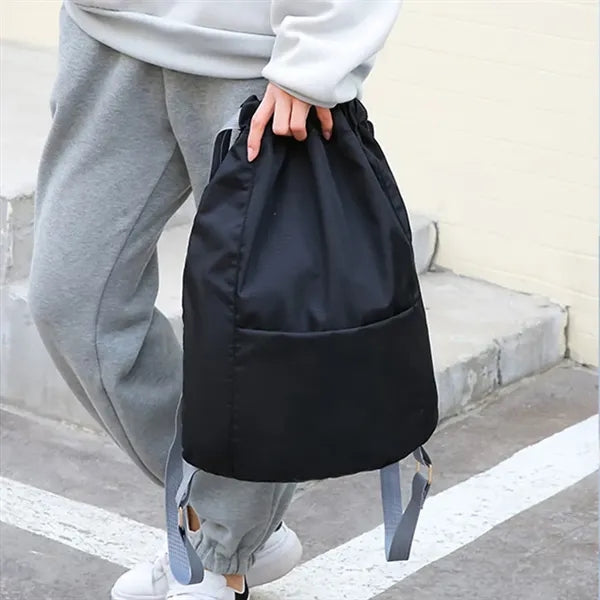 Large Drawstring Bag with Adjustable Shoulder Straps