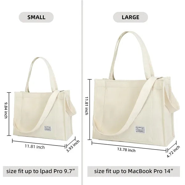 Mini Corduroy Tote Bag with Short Handles