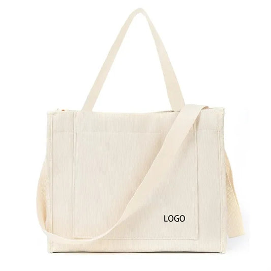 Mini Corduroy Tote Bag with Short Handles