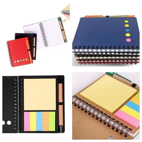Kraft paper spiral notebook with pen