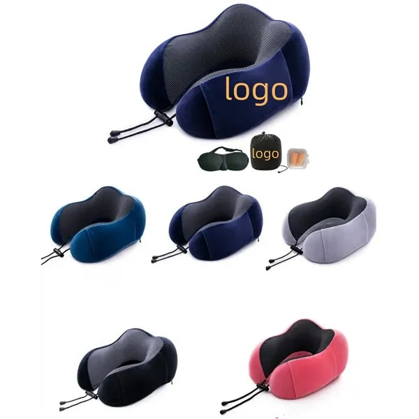 U-shaped Pure Memory Foam Travel Pillow & 4 Pieces Set