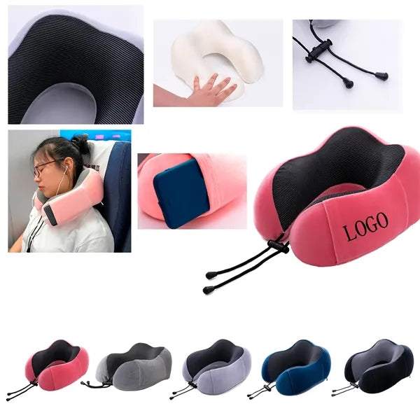 U-shaped Pure Memory Foam Travel Pillow & 4 Pieces Set