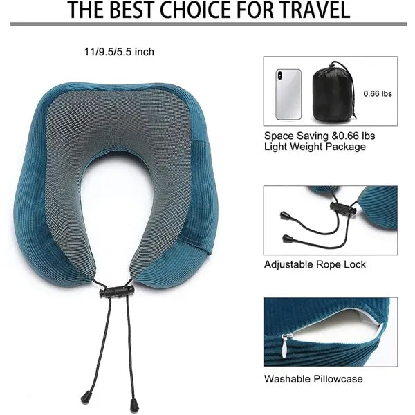 U-shaped Pure Memory Foam Travel Pillow & 4 Pieces Set