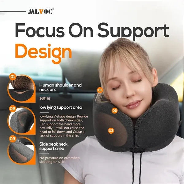 U-shaped Pure Memory Foam Travel Pillow & 4 Pieces Set