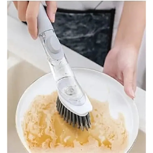 Soap Dispensing Dish Brush with Sponge Accessories
