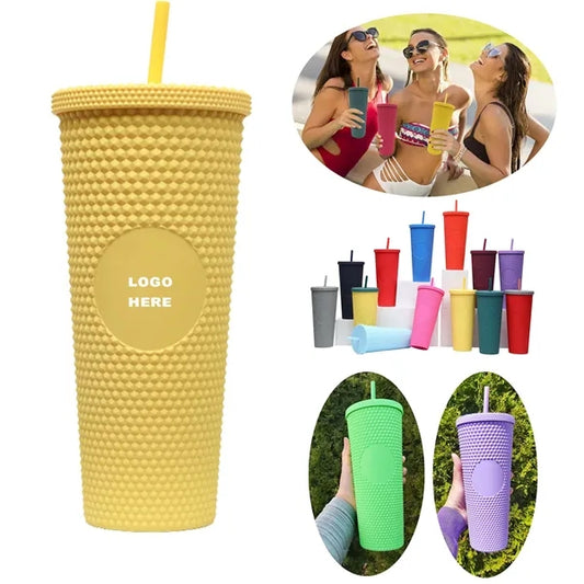24 OZ Chic Studded Cup Insulated Tumbler With Lid and Straw