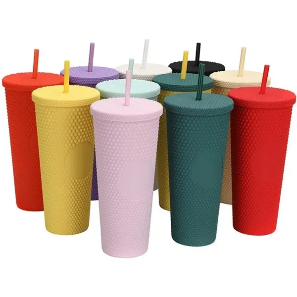 24 OZ Chic Studded Cup Insulated Tumbler With Lid and Straw