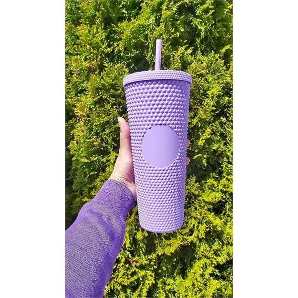 24 OZ Chic Studded Cup Insulated Tumbler With Lid and Straw