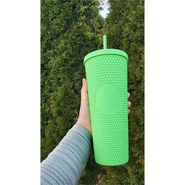 24 OZ Chic Studded Cup Insulated Tumbler With Lid and Straw