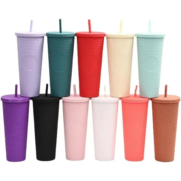 24 OZ Chic Studded Cup Insulated Tumbler With Lid and Straw