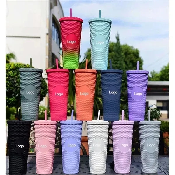 24 OZ Chic Studded Cup Insulated Tumbler With Lid and Straw