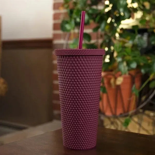 24 OZ Chic Studded Cup Insulated Tumbler With Lid and Straw