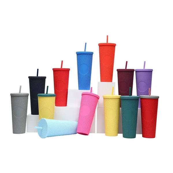 24 OZ Chic Studded Cup Insulated Tumbler With Lid and Straw