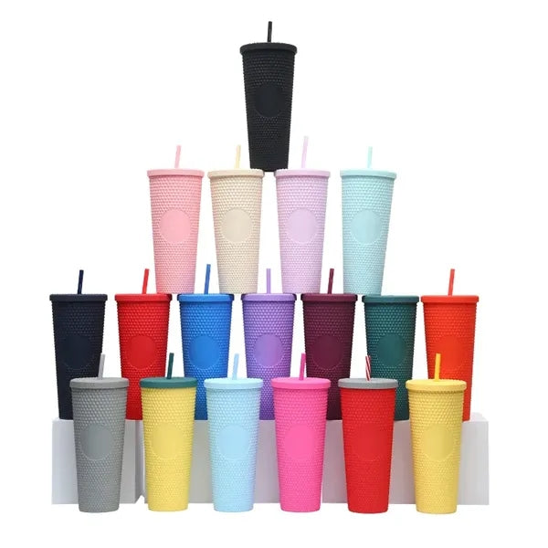 24 OZ Chic Studded Cup Insulated Tumbler With Lid and Straw