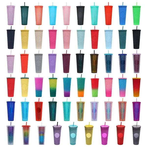 24 OZ Chic Studded Cup Insulated Tumbler With Lid and Straw