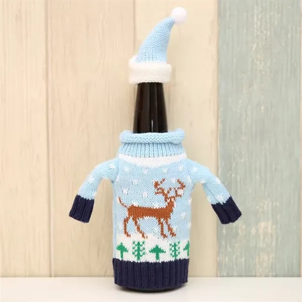 Christmas Wine Bottle Sweater Cover