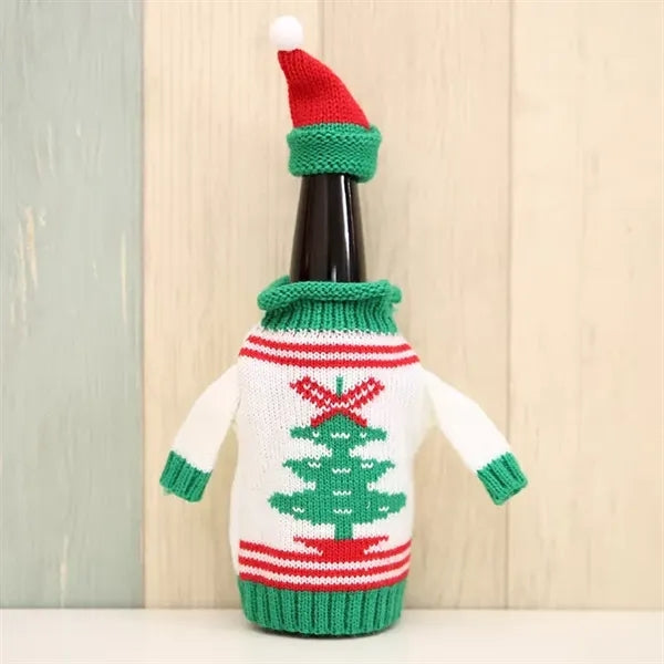 Christmas Wine Bottle Sweater Cover