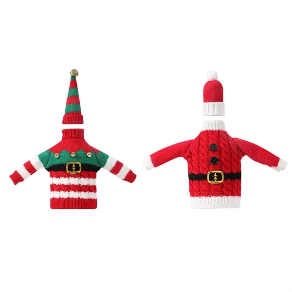Christmas Wine Bottle Sweater Cover