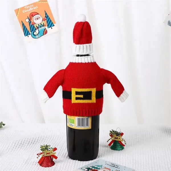 Christmas Wine Bottle Sweater Cover