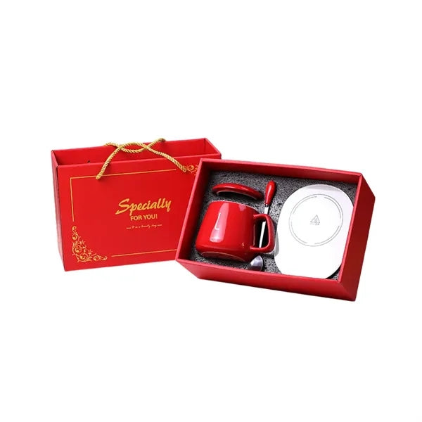 Ceramic Coffee Cup with Automatic Heating Pad