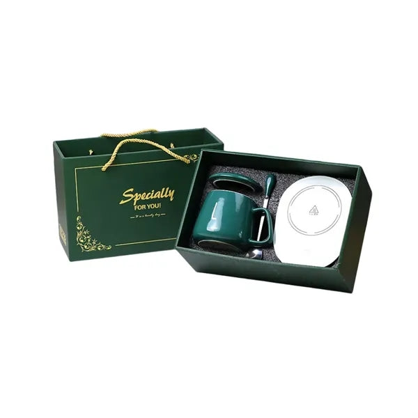 Ceramic Coffee Cup with Automatic Heating Pad