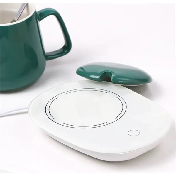 Ceramic Coffee Cup with Automatic Heating Pad